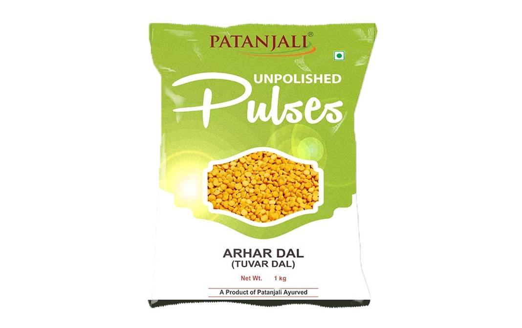 Patanjali Unpolished Pulses Arhar Dal (Tuvar Dal)   Pack  1 kilogram